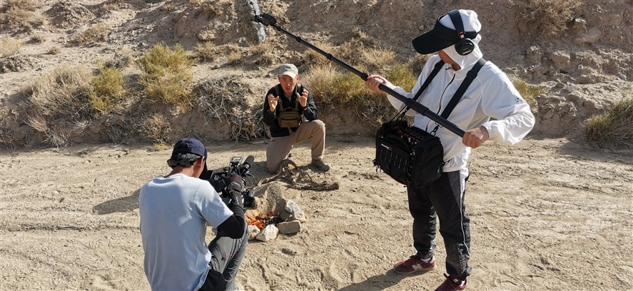 Indoor production setup for filming in Hangzhou